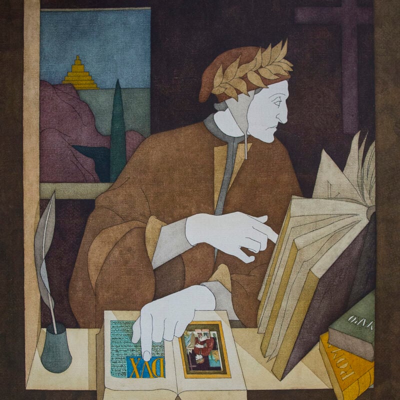 Dante nel suo studio